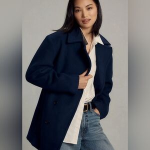 Maeve Anthropologie Women's Navy Peacoat